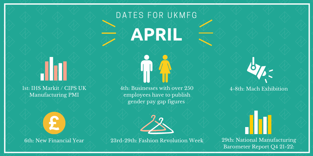 April key dates for UK Manufacturers #UKMFGPRDiary